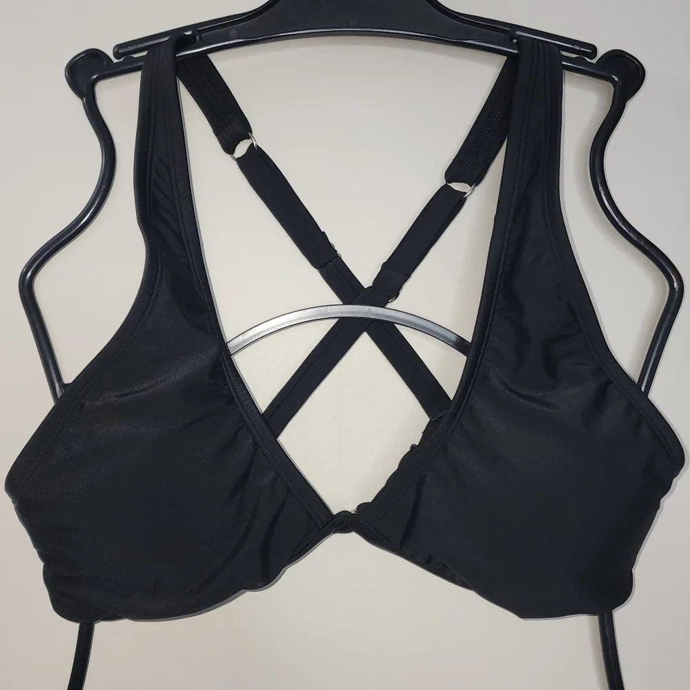 Adore‎ Me Black Strappy Bikini Top M